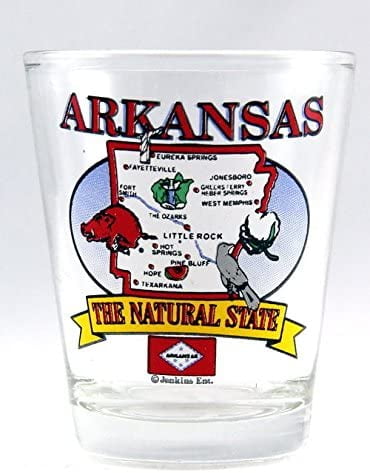 Arkansas State Elements Map Shot Glass