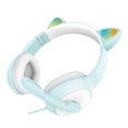 thumbnail image 1 of Bearachild Auriculares Auriculares con cable para computadora Auriculares adorables con oreja brillante Auriculares para juegos Cables de audio/vídeo azul claro, 1 of 6