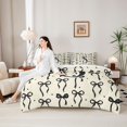 thumbnail image 4 of Manfei Girls Black Letter Monogrammed S Twin Bedding Sets 7-Piece,Kids Teens Ribbon Bow Knot Polka Dots Bedding Comforter Set,Luxury Bedroom Decor, 4 of 7