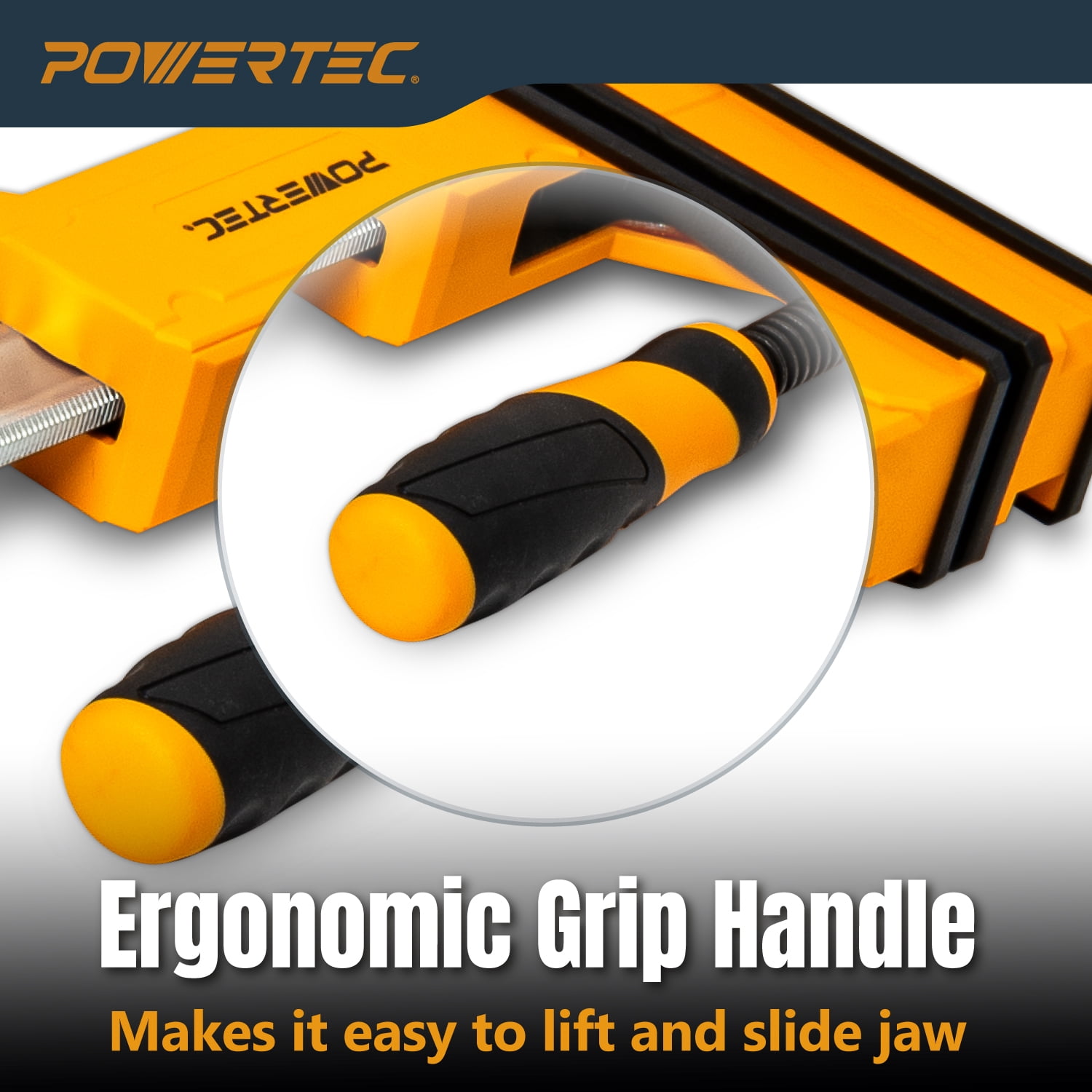 POWERTEC 2PK 48 Inch Parallel Clamps for Woodworking | 90 Degree Heavy Duty Steel Bar Jaw Clamp Spreader Tool (71602)