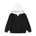 thumbnail image 3 of Girls Long Sleeve Pull on Shirts New Girls Oversized Hoodie Color Block Hooded Sweatshirts Trendy Long Sleeve Pullover Kids Fall Clothes Black 14 Years, 3 of 8