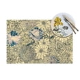 thumbnail image 4 of YFYANG Washable Heat-Resistant Placemats, 70% PVC/30% Polyester, Vintage Yellow Flowers Kitchen Table Mat, 12" x 18" 6 Pcs, 4 of 6