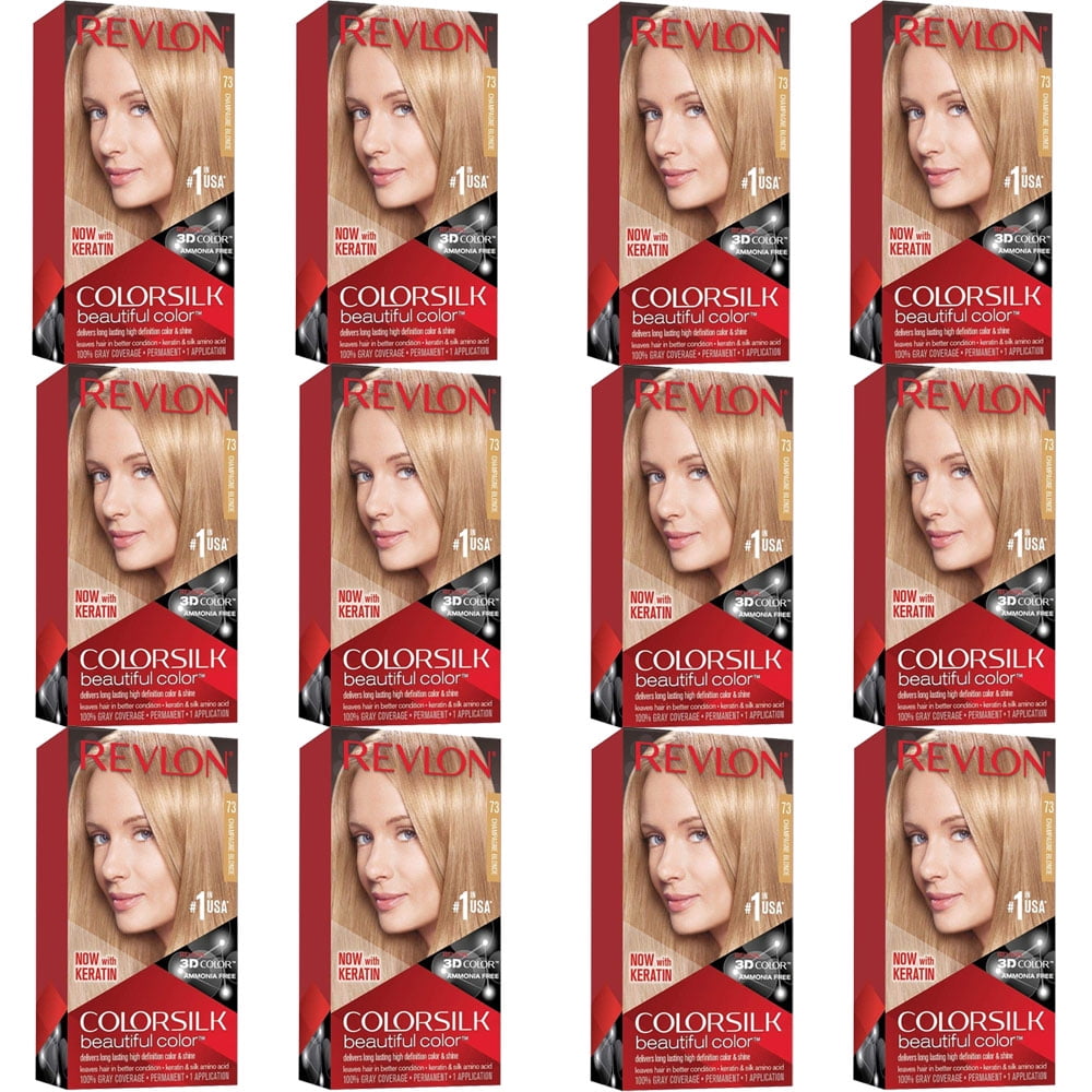 Pack of (12) Revlon ColorSilk Beautiful Color #73 Champagne Blonde 1 Application Hair Color for Unisex Pack of (12) Revlon ColorSilk Beautiful Color #73 Champagne Blonde 1 Application Hair Color for Unisex