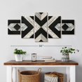 thumbnail image 2 of Elephant Stock Geometric Wooden Planks Wall Art - Horizontal Multi Panel Canvas - Lobby Wall Decor - Decor Elements Multi Panel - Black And Gray Decor - 36" x 15", 2 of 4