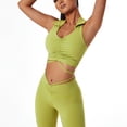 thumbnail image 2 of Diseño deportivo con solapa, espalda a prueba de golpes, top deportivo para hacer ejercicio, sujetador de yoga verde XL, 2 of 7