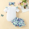 thumbnail image 5 of THDHVS Girls Romper,Baby Romper,Baby Girl Clothes Cotton Romper Floral Bodysuits Infant Outfit Set White 6-9 Months, 5 of 9