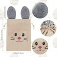 thumbnail image 4 of CoreLiving Easter Burlap Bunny Tote Bags for Egg Hunt Treats Basket Bulk Woven Rabbit Design Gift Sack with Handles Large Storage Container for Candy Filled Eggs Spring Party Favor 1-Pack, 4 of 7