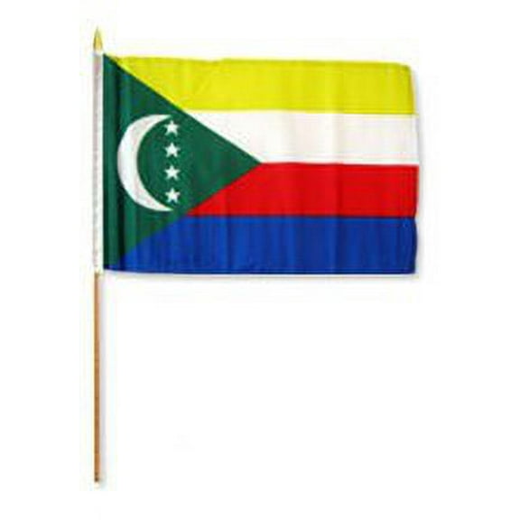 Comoros 12" x 18" Mounted Flag