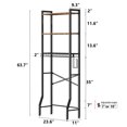 thumbnail image 4 of Biemlerfn Over The Toilet Storage Shelf, 3-Tier Wooden Bathroom Organizer Freestanding Space Saver with Toilet Paper Holder and 3 Hooks, Brown, 4 of 16