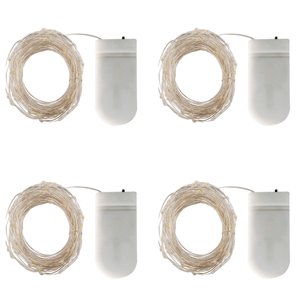 1m 10LED Luces Hadas Cadena Alambre Cobre Fiesta Navidad Del (blanco)