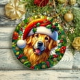 thumbnail image 4 of Colorful Golden Retriever Stained Glass Style Ceramic Ornament, Christmas Gift and Decor, 4 of 6