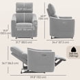 thumbnail image 3 of HOMCOM Fauteuil Inclinable Électrique, Fauteuil Inclinable Rembourré avec Ports USB, Gris, 3 of 10