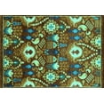 thumbnail image 1 of Ahgly Company Machine Washable Indoor Rectangle Oriental Turquoise Blue Industrial Area Rugs, 2' x 5', 1 of 4