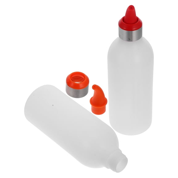 BESTOYARD 2Pcs Leak Proof Silicone Squeeze Bottles with Curved Mouth for Home and Bbq Use
