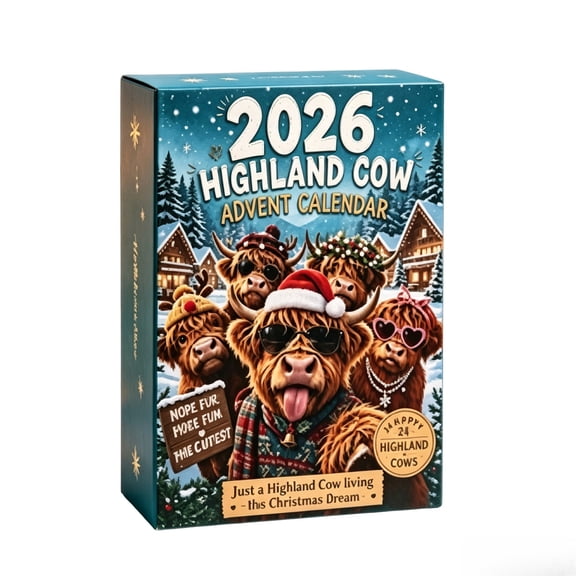2026 Highland Cow Advent Calendar Every Day Brings New Surprises, Christmas Countdown Calendar