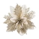 thumbnail image 5 of Adorno decorativo de flor de Pascua con purpurina, flor artificial DIY para repisa navideña Oro blanco, 5 of 7