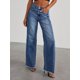 thumbnail image 5 of Pantalones Vaqueros de Pierna para Mujer, Cintura Alta, Elásticos, con Dobladillo Sin Rematar Azul Oscuro M, 5 of 7