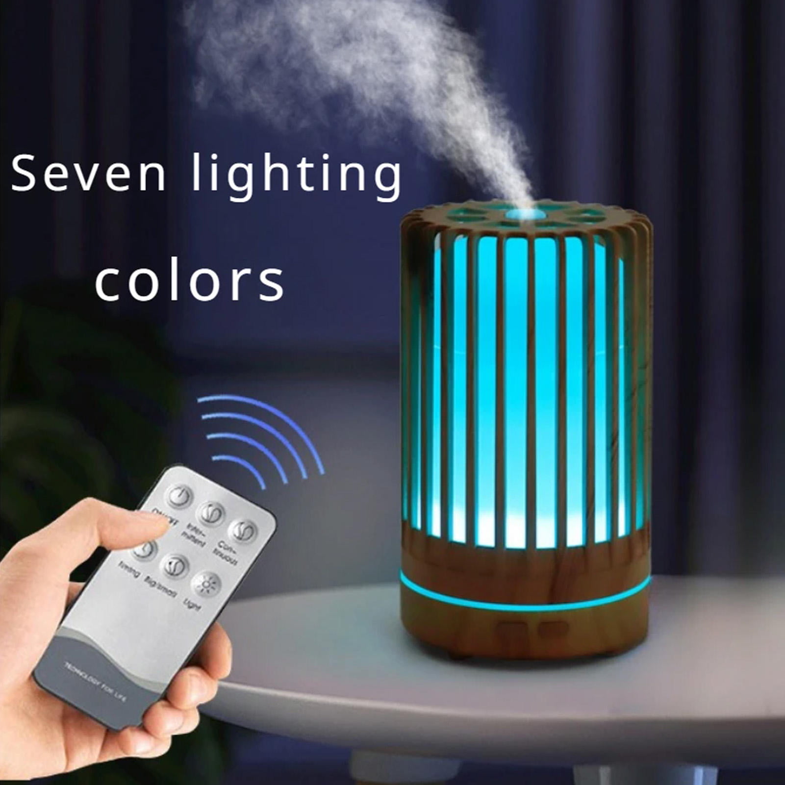 Suodoka 200 ml Compact USB‑Powered Ultrasonic Humidifier & Diffuser with Bird‑Cage Design, Low‑Noise, Auto‑Off, Colorful LED Lights