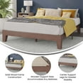 thumbnail image 6 of Emma + Oliver Queen Sized Wooden Platform Bed with Walnut Finish and Wooden Support Slats; No Box Spring or Foundation Required, 6 of 11