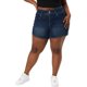 thumbnail image 2 of Women's Plus Size Denim Shorts,Casual High Waist Jean Chambray Short Pants Dark Blue 1X, 2 of 7