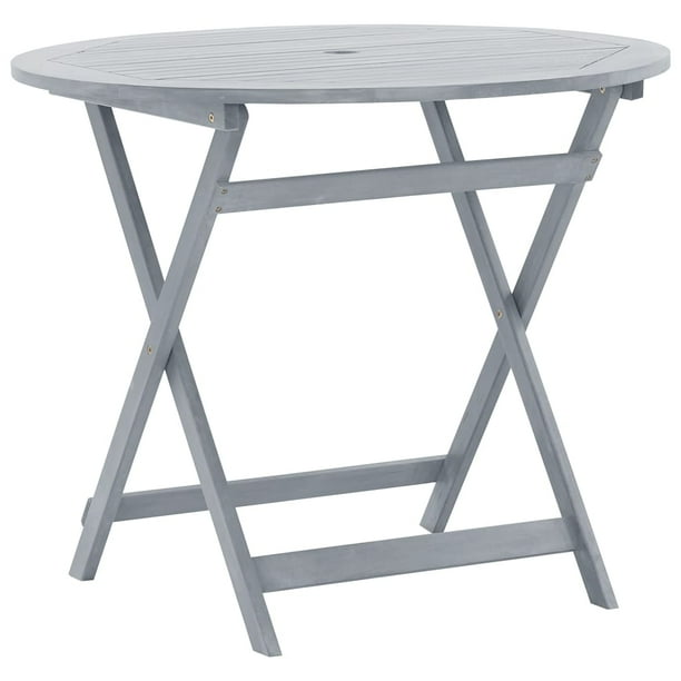Private Jungle 35 4 X29 5 Folding Garden Table Solid Acacia Wood Bistro With A Umbrella Hole Com Acacia Wood Bistro Table, Outdoor Table With Umbrella Hole Ikea