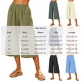 thumbnail image 3 of Women's Linen Blend Wide Leg Cropped Pants Elastic Waist Casual Summer Capri Trousers with Pockets Lightweight Breathable Palazzo Lounge Wear for Everyday Comfort, 3 of 7