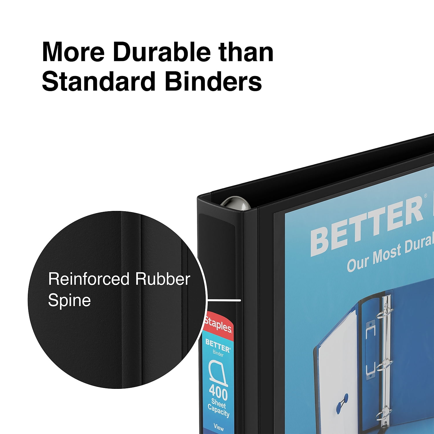 Staples 1.5" 3-Ring Better Binder Black (13394) 648821