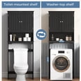 thumbnail image 5 of Gianna Wooden Over-the-Toilet Storage Rack, Bathroom Organizer Shelf for Toilet & Towels, Freestanding Toilet Shelf，Black, 5 of 7