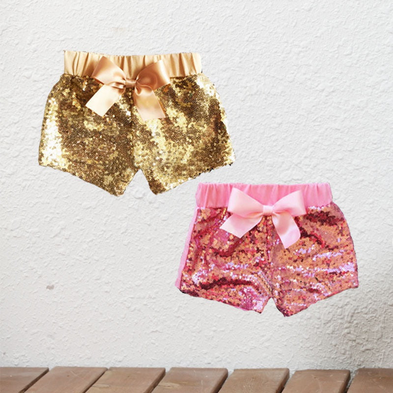 Baby Girls Shorts Sparkle Toddler Sequin Shorts Glitter on Both Sides Birthday Outfits 