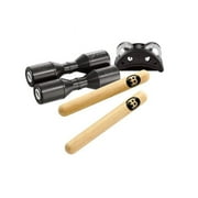 MEINL Percussion Pack w/ Compact Foot Jingle Tambourine, Classic Hardwood Claves and Artist Series Shaker