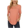 thumbnail image 2 of Moda mujer verano Casual suelta manga corta Pullove blusa sólida camiseta Fridja  ghk982, 2 of 6