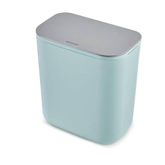 2.4 Gallon Hanging Trash Can with Stainless Steel Lid, Under Sink Compost Bin for Kitchen Cabinet Door Mounted, Food Waste Container for RV, Bathroom, Office