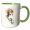 Green/White, variant on 3drose, Trendy Cute Animal Dog Watercolor Illustration-beagle, 15oz Two-tone Black Mug