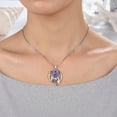 thumbnail image 2 of Juwaliy 925 Sterling Silver Cute Dolphin Necklace for Women,December Birthstone Blue Tanzanite Pendant Sea Animal Jewelry Birthday Gifts for Daughter, 2 of 9