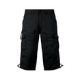thumbnail image 4 of Women's Elastic Over Knee 3/4 Cropped Shorts Cotton Casual Summer with Pockets, 4 of 5