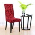 thumbnail image 5 of PiccoCasa 6Pcs Elastic Slipcovers Floral Chair Covers for Dining Room, Red and Black, 5 of 6
