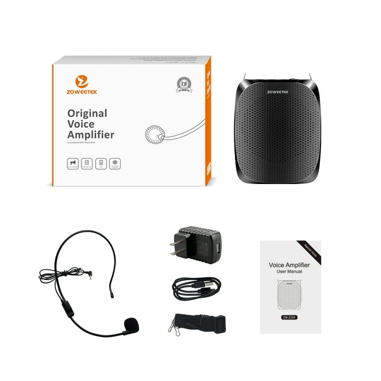 Zoweetek Mini Voice Amplifier, 10W Output, Wired Microphone, USB