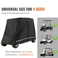 thumbnail image 4 of KFFKFF Quad Occupant Golf Cart Shield, Constructed from 600D Polyester, Universally Compatible with Majority Brand Club Car Protectors, Resistant to Water, Sun, and Dust, Golf Cart Protection, 4 of 9
