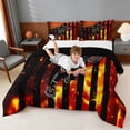 thumbnail image 3 of Erosebridal Fire Tennis USA Flag Queen Comforter Set, Sport Bedding Comforter Set for Men and Boys, Black Reversible 3-Piece, 1 Comforter and 2 Pillowcases, 3 of 6