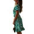 thumbnail image 2 of PALACLOTH Women V-neck Ruffle Summer Mini A-line Dress, 2 of 7