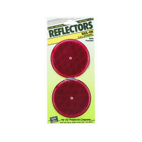 HY-KO PROD Reflector, 2 Pack, 3-1/4", Red CDRF-5R