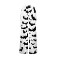 thumbnail image 6 of Domzest Womens Halloween Pajama Pants Pumpkin Ghost Bat Graphic Wide Leg Pj Bottoms Drawstring Elastic Waisted Funny Sleepwear White XL, 6 of 6
