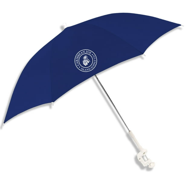 Caribbean Joe 4' Clamp on Beach Umbrella with UV Protection Navy Blue