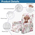 thumbnail image 4 of SCRAWLGOD Highland Cattle Floral Pink White Recliner Chair Covers Stretch Recliner Sofa Cover Furniture Protector Cover Recliner Chair Cover with Elastic Bottom Washable Slipcovers for Living Room, 4 of 7