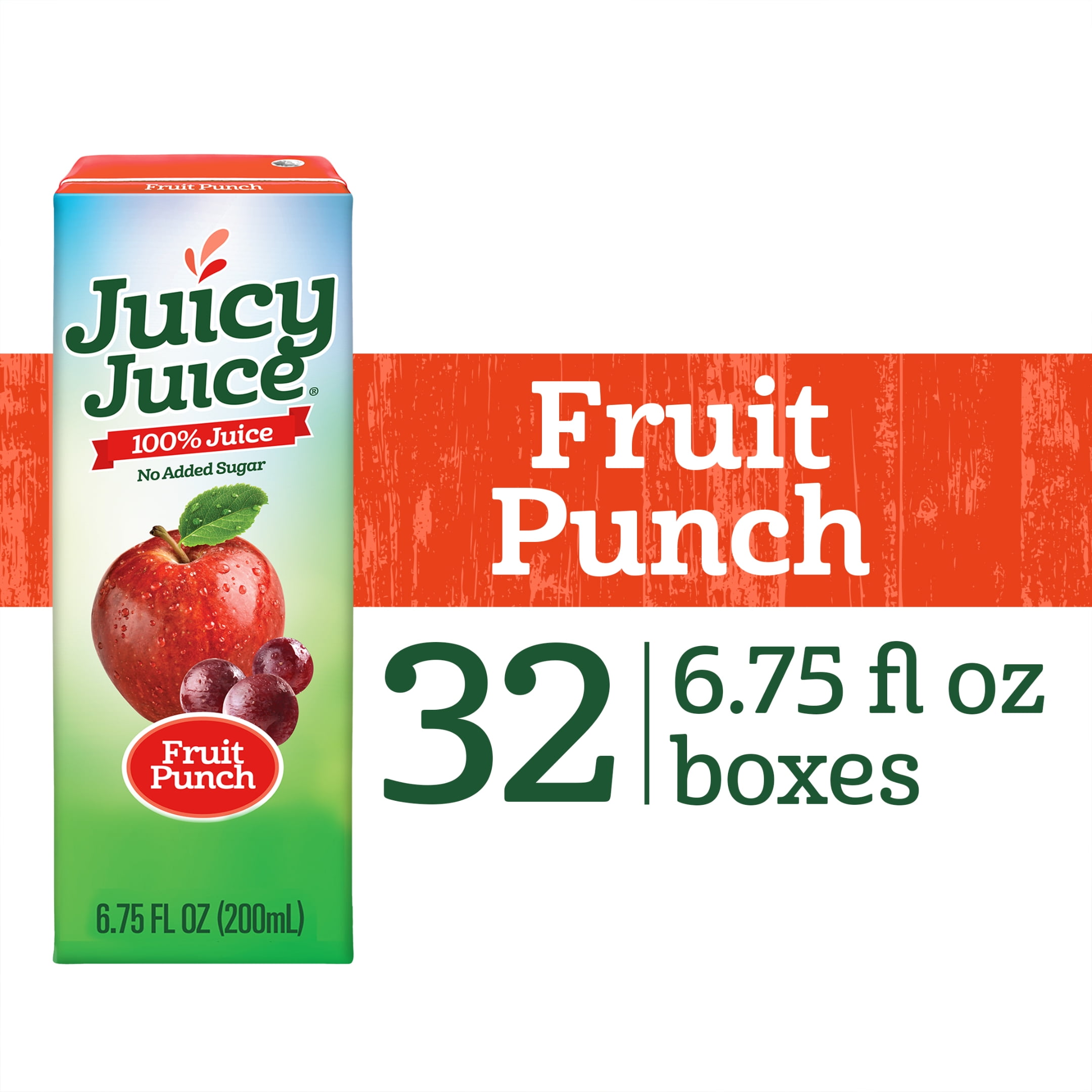 Juicy Juice Fruit Punch, 100 Juice, 32 Count, 6.75 FL OZ Juice Box