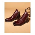 thumbnail image 5 of Harsuny Mens Leather Dress Boots Side Zipper Ankle Booties Wine Red 5.5, 5 of 5