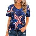 thumbnail image 4 of MOUSYA American Flag Shirt Women Patriotic T-Shirt Fourth July Tops Funny USA Star Stripes Shirt Red White Blue Graphic Tees, 4 of 8
