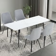 thumbnail image 5 of Williamspace 5 Piece Dining Table Set,62.4" Modern Dining Table with 4 Dining Chairs,Table with Metal Legs for Living Room Dining Room Kitchen,White&Gray, 5 of 5