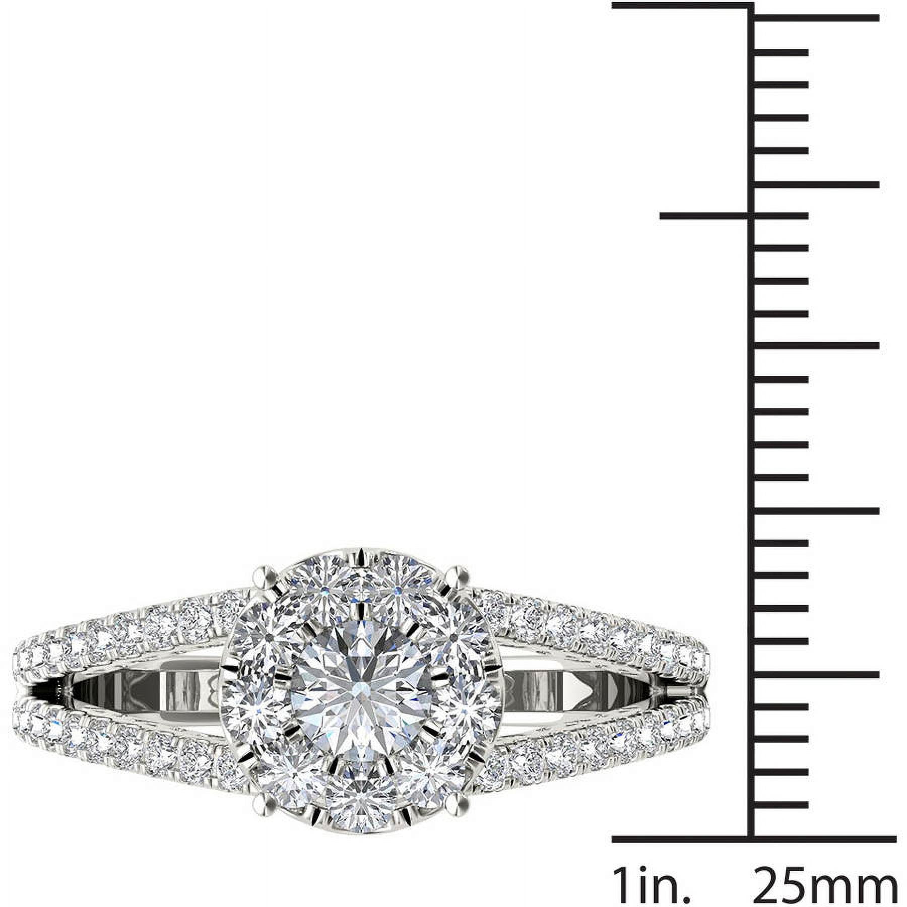 1 Carat T.W. Diamond Split Shank Single Halo 10kt White Gold Engagement Ring