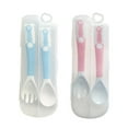 thumbnail image 1 of 2 sets of baby spoons, bendable eating training fork and spoon set, children's tableware, 1 of 5